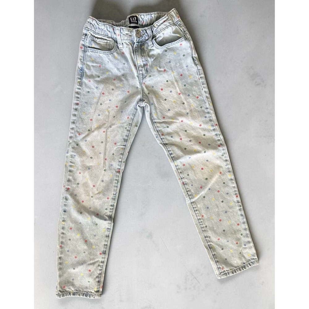 Gap Denim Girls Size 7 Girlfriend Fit Polka Dot Jeans